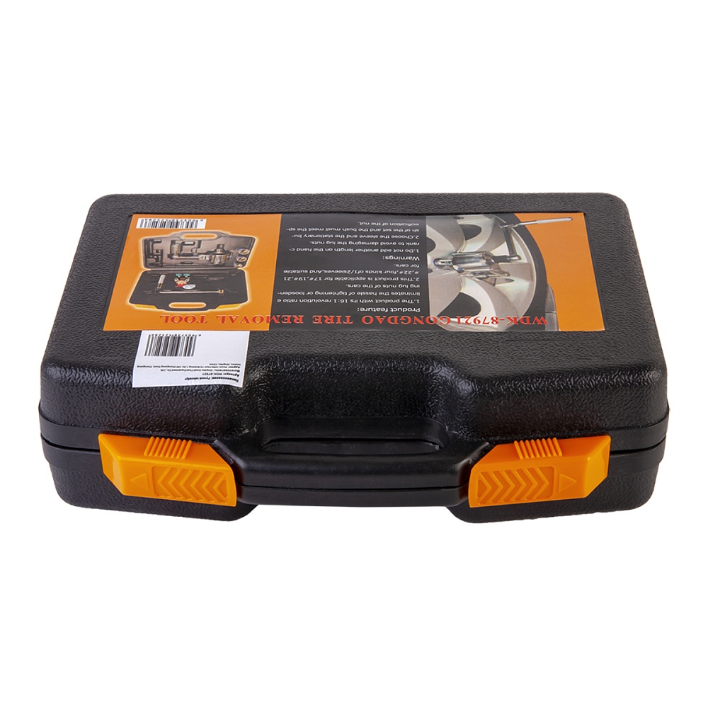 WDK-87921 Ручной гайковерт 16:1 в пластиковом кейсе. гайковерт, рукоятка, 3 головки 1/2"