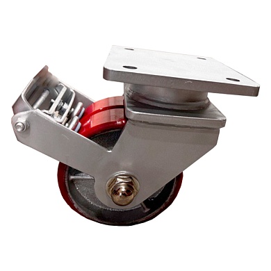 SCpb 63 MAX-2 TW Сверхбольшегрузная сдвоенная поворотная колёсная опора с тормозом, полиуретан, г/п 1800 кг, д. 150 (VILS)