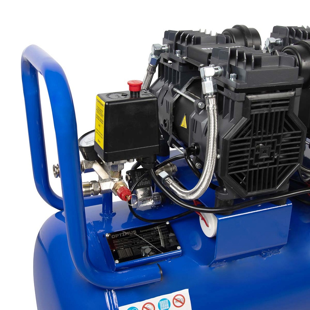 OPT-305044 Компрессор поршневой безмасляный, ресивер 50 л, 440 л/мин, 2650 об/мин, 3 КВт OPTIMUS