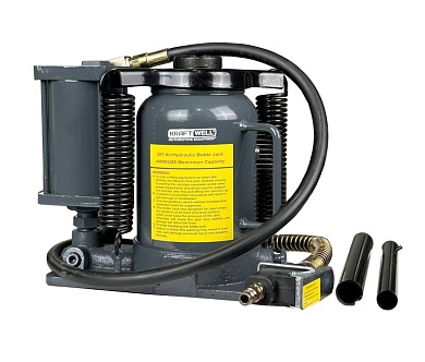 KraftWell KRWBJ20A Домкрат бутылочный г/п 20000 кг, пневмогидравлический