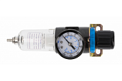 HOEGERT Фильтр-регулятор с манометром пневматический 1/4", 15см³, 9 бар/135 PSI
