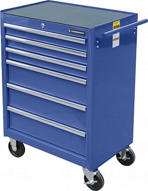 Тележка инструментальная для автосервиса с 6 ящиками, синего цвета Станкоимпорт BTD-270061CS blu