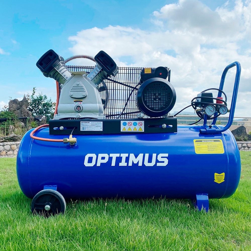 Optimus OPT-301042 Поршневой компрессор 420 л/мин, 2.2 кВт, 220 В, ресивер 100 л
