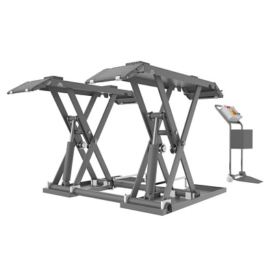 WDK-502 Подъемник гидравлический ножничный 3000 кг, 105-1000 мм, мобильный, 220В WiederKraft