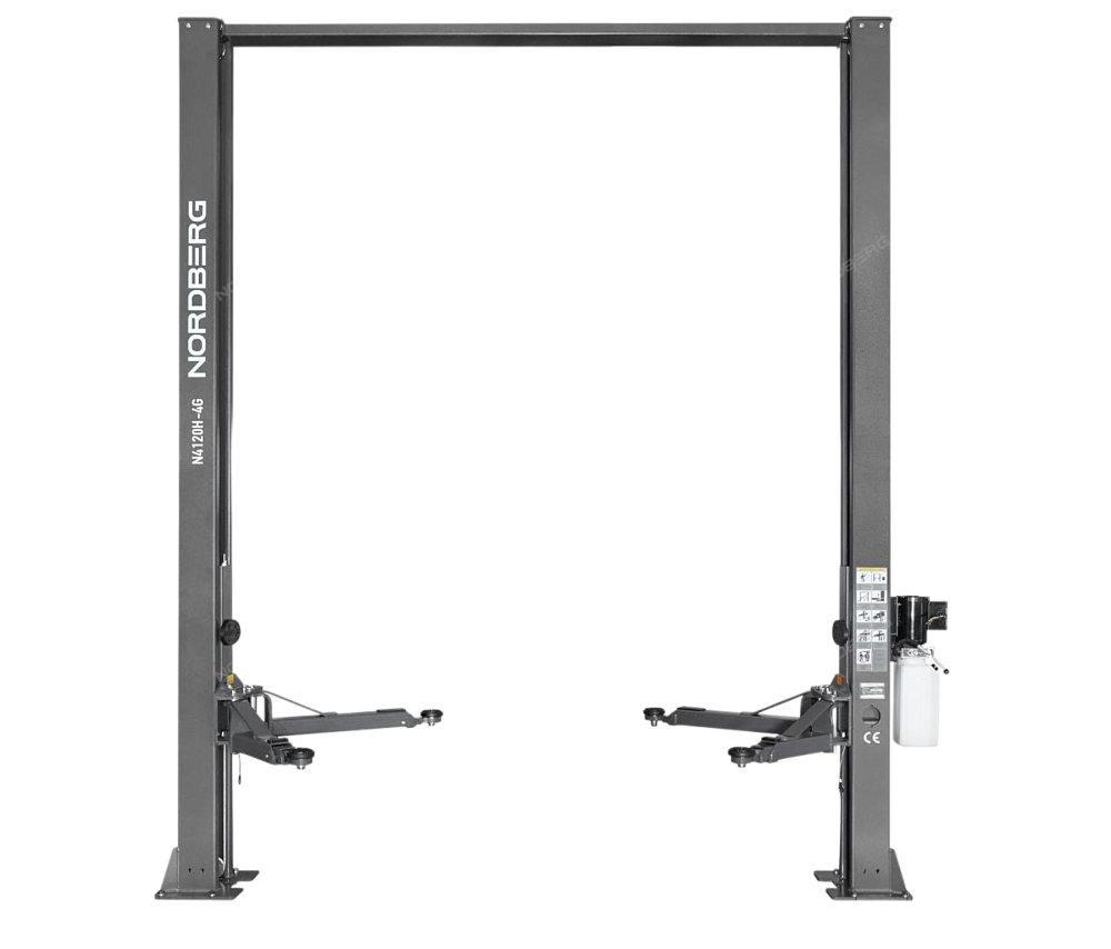 Подъемник двухстоечный 4 т, верхняя синхронизация, H=3,6 м, 380 В, серый NORDBERG N4120H-4G_3+2_380