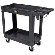 OPT-608S Тележка пластиковая, 2 полки, удлиненная OPTIMUS