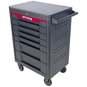 OPT-717MR Тележка инструментальная, 7 полок с набором инструментов 298 пр, металлическая столешница OPTIMUS